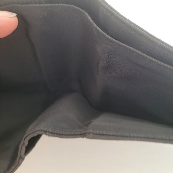 Prada Logo Men's Nylon Card Bill Wallet Bifold Black Designer Medium Vintage - Picture 7 of 10